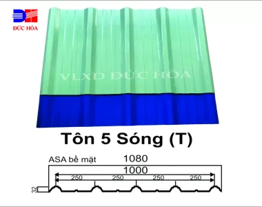 Tôn nhựa ASA/PVC 5 sóng